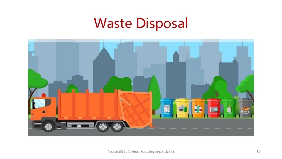 Waste Disposal Resource 3. 1: Conduct Housekeeping Activities 32 