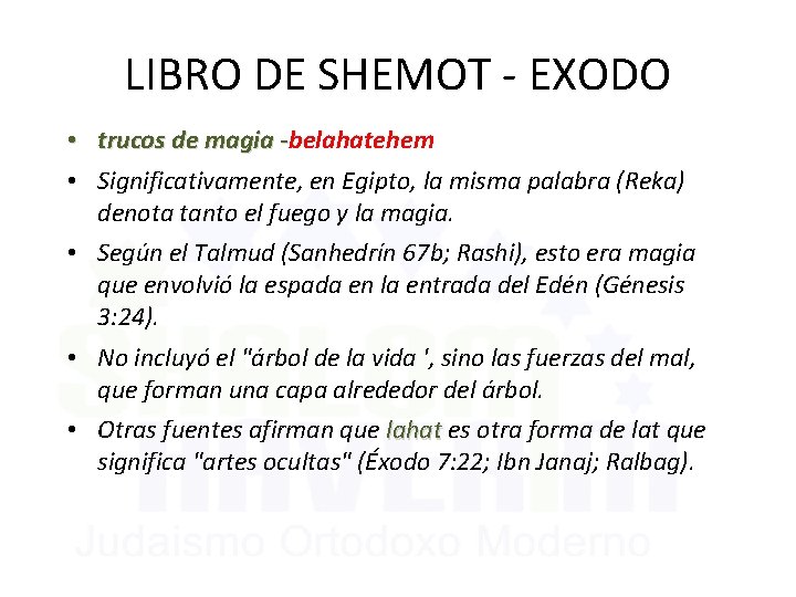 LIBRO DE SHEMOT - EXODO • trucos de magia -belahatehem trucos de magia •