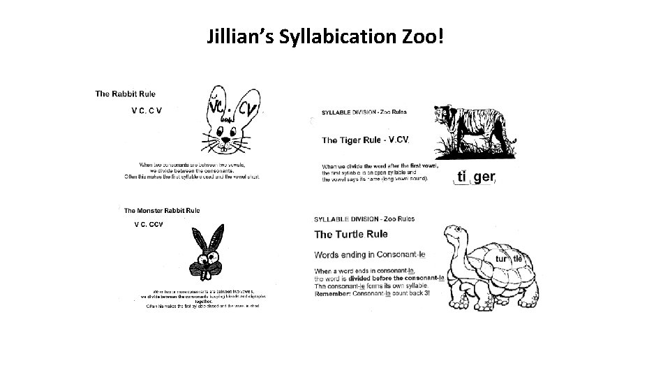 Jillian’s Syllabication Zoo! 