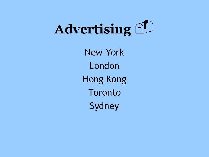 Advertising New York London Hong Kong Toronto Sydney 