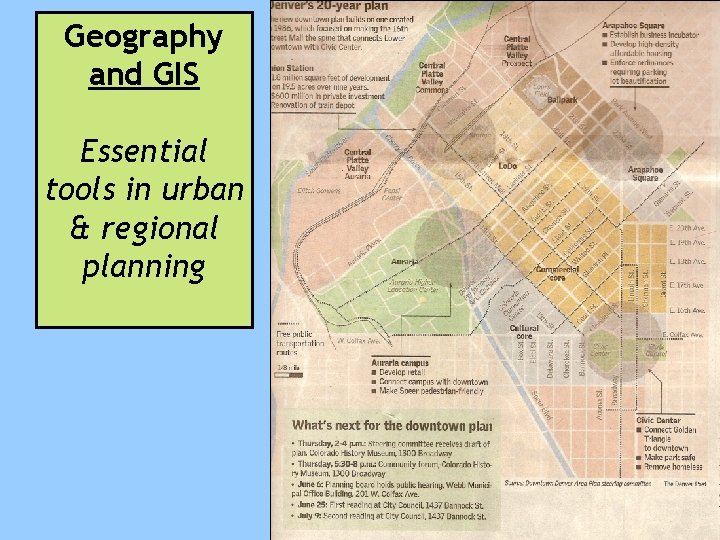 Geography and GIS Essential tools in urban & regional planning 