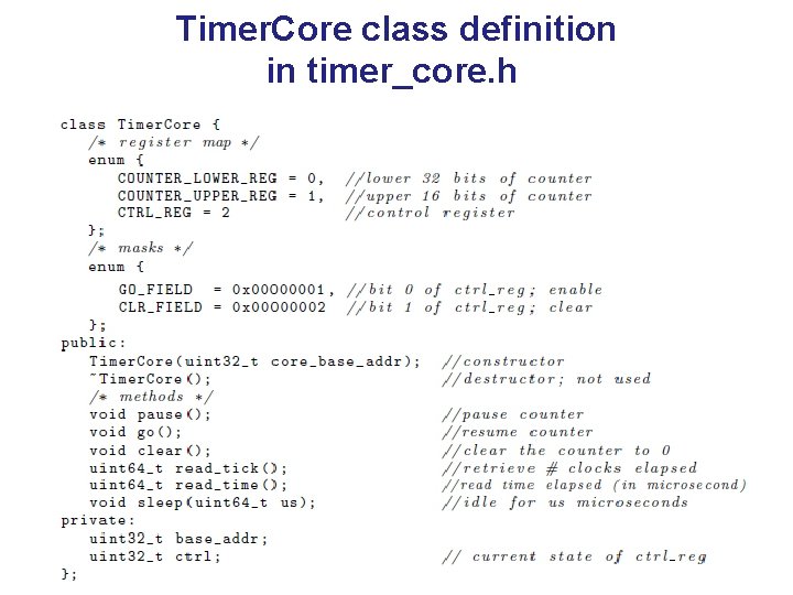 Timer. Core class definition in timer_core. h 