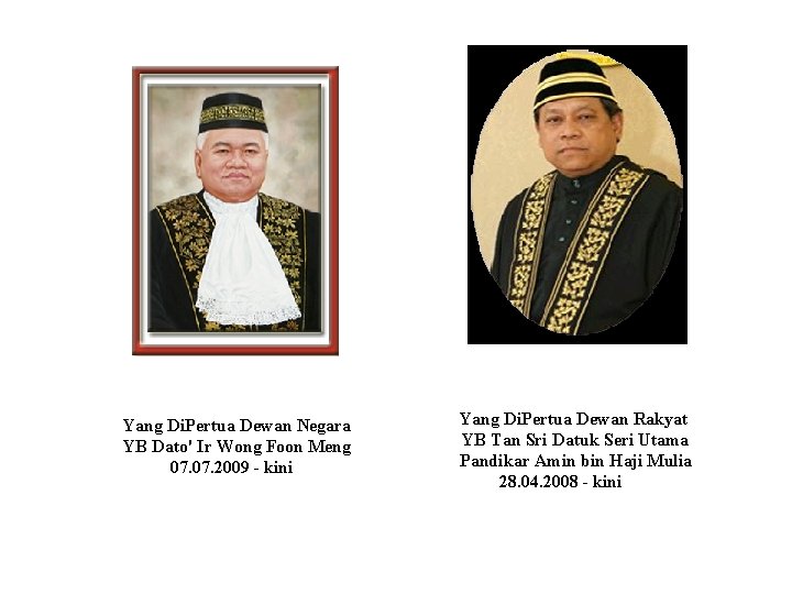 Yang Di. Pertua Dewan Negara YB Dato' Ir Wong Foon Meng 07. 2009 -