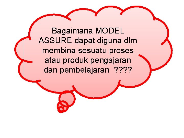 Bagaimana MODEL ASSURE dapat diguna dlm membina sesuatu proses atau produk pengajaran dan pembelajaran