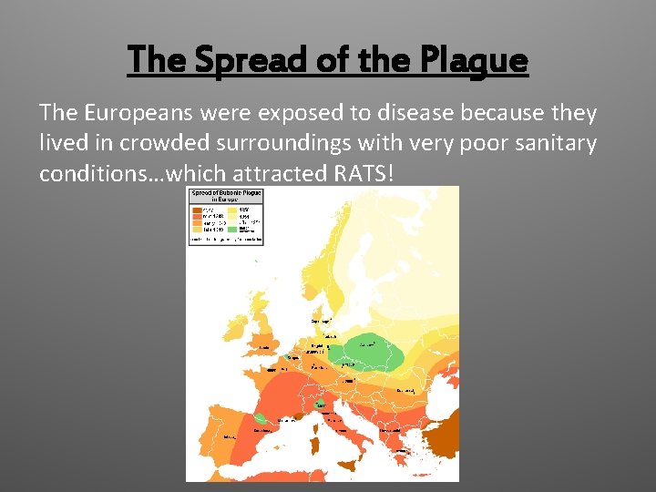 The Spread of the Plague The Europeans were exposed to disease because they lived