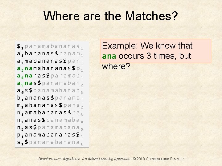 Where are the Matches? $1 panamabananas 1 a 1 bananas$panam 1 a 2 mabananas$pan