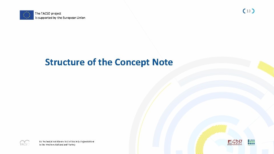 The TACSO project is supported by the European Union Structure of the Concept Note