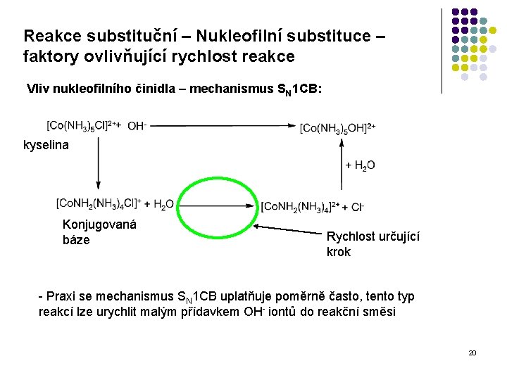 Reakce substituční – Nukleofilní substituce – faktory ovlivňující rychlost reakce Vliv nukleofilního činidla –