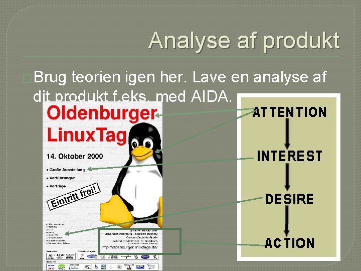 Analyse af produkt �Brug teorien igen her. Lave en analyse af dit produkt f.