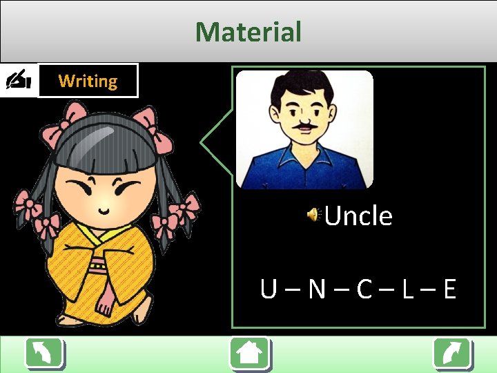 Material Writing Uncle U–N–C–L–E 