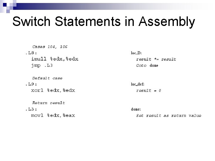 Switch Statements in Assembly 