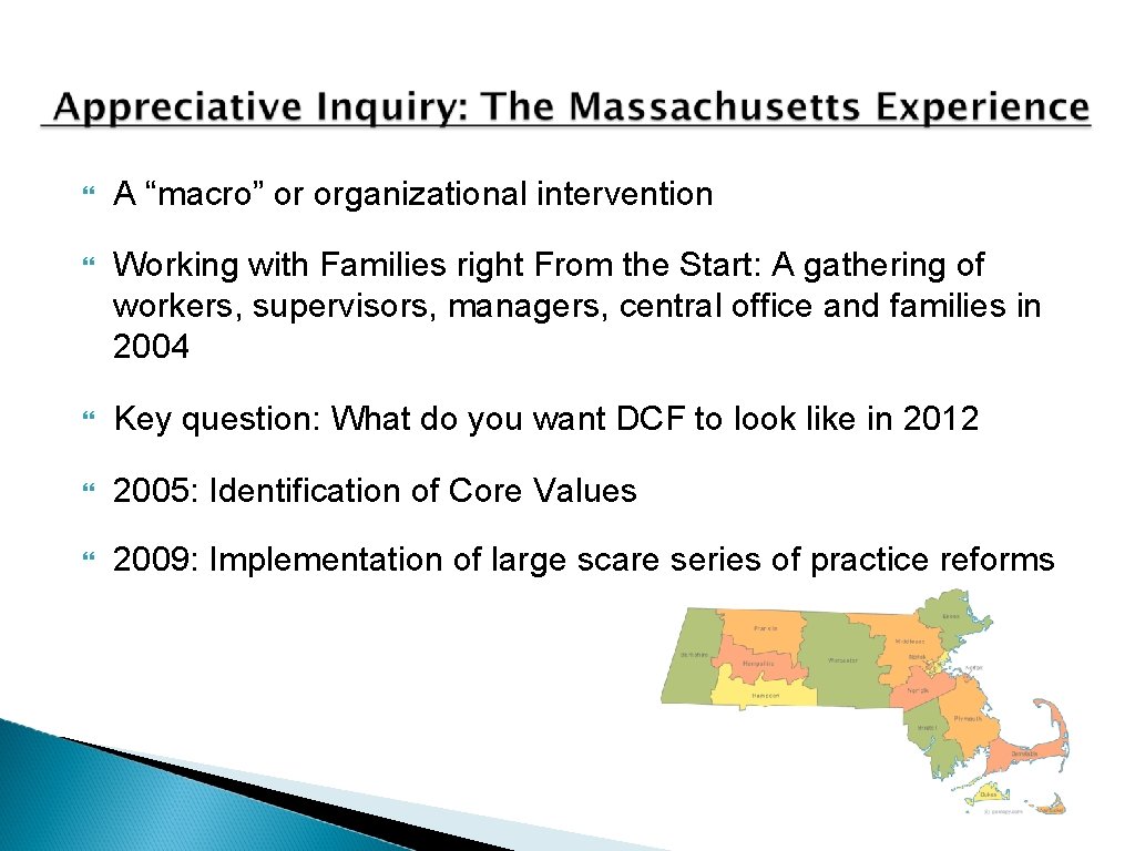 } A “macro” or organizational intervention } Working with Families right From the Start: