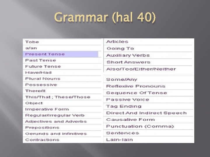 Grammar (hal 40) 