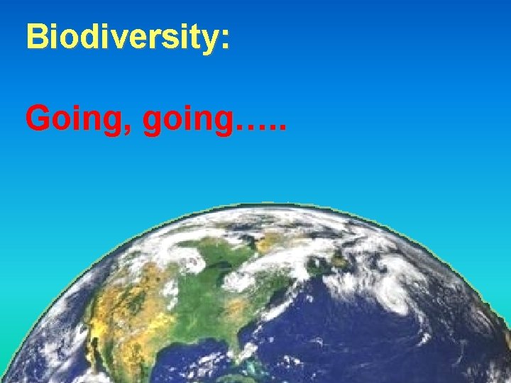 Biodiversity: Going, going…. . 
