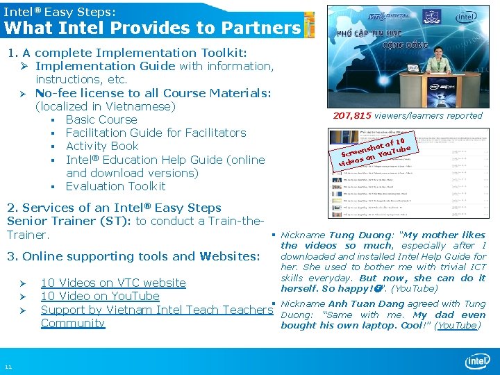 Intel® Easy Steps: What Intel Provides to Partners 1. A complete Implementation Toolkit: Ø