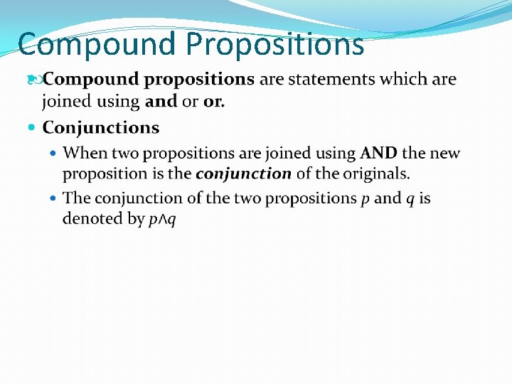 Compound Propositions 