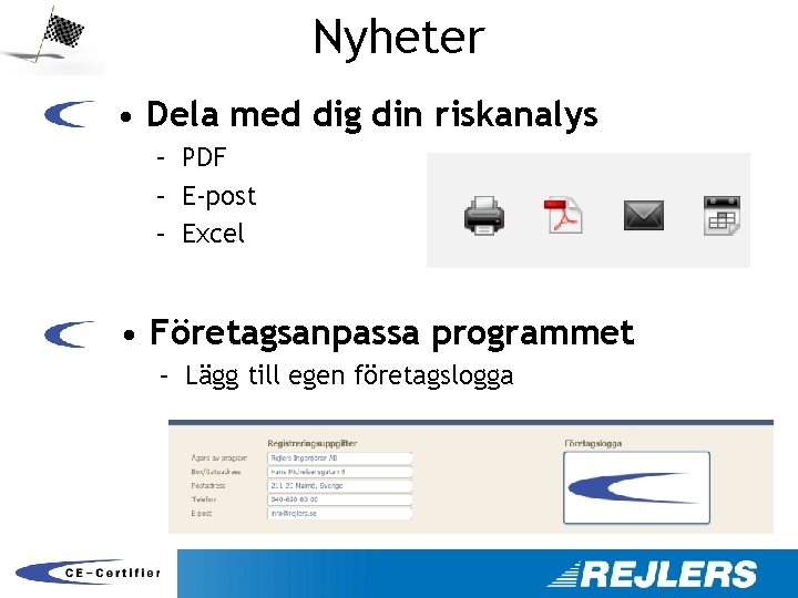 Nyheter • Dela med dig din riskanalys – PDF – E-post – Excel •