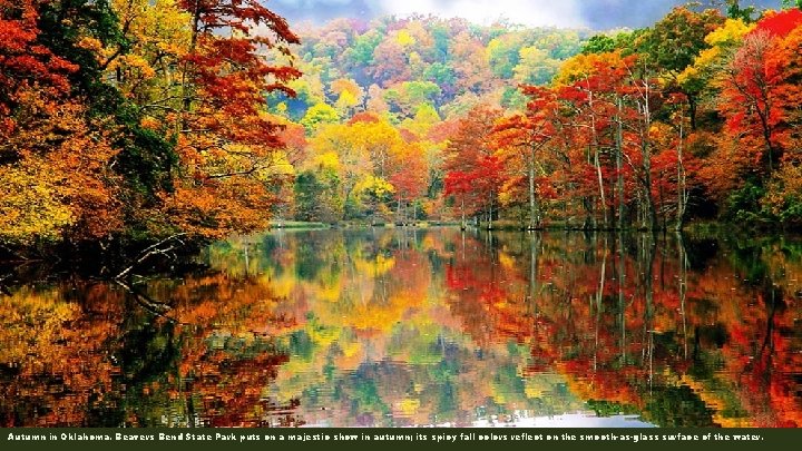 Autumn in Oklahoma. Beavers Bend State Park puts on a majestic show in autumn;