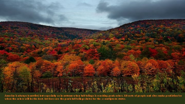 America is always beautiful, but especially so in autumn when fall foliage is reaching