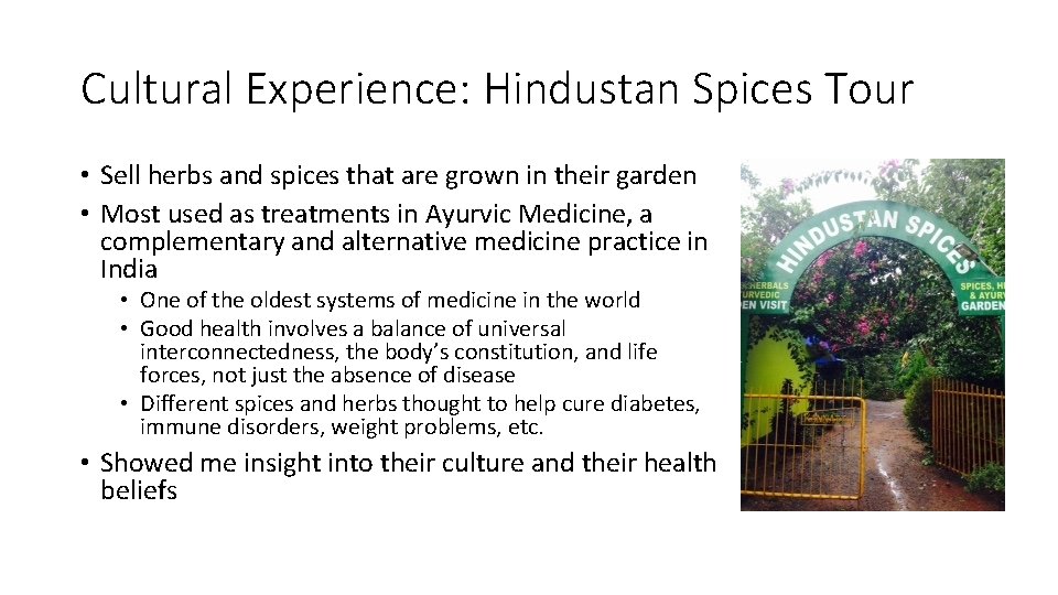 Cultural Experience: Hindustan Spices Tour • Sell herbs and spices that are grown in