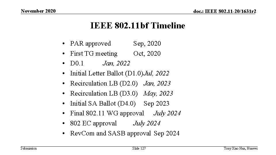 November 2020 doc. : IEEE 802. 11 -20/1631 r 2 IEEE 802. 11 bf