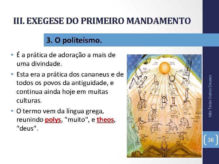 III. EXEGESE DO PRIMEIRO MANDAMENTO • É a prática de adoração a mais de