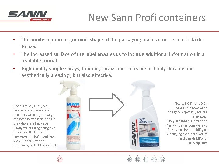 New Sann Profi containers • • • This modern, more ergonomic shape of the