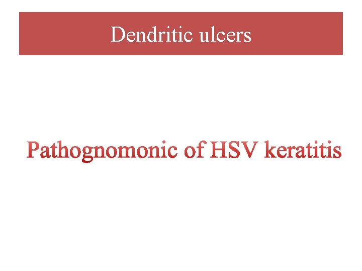Dendritic ulcers 