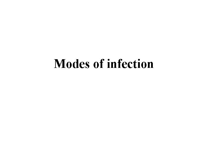 Modes of infection 
