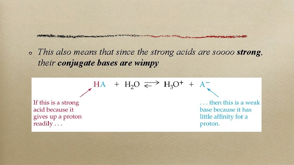 This also means that since the strong acids are soooo strong, their conjugate bases