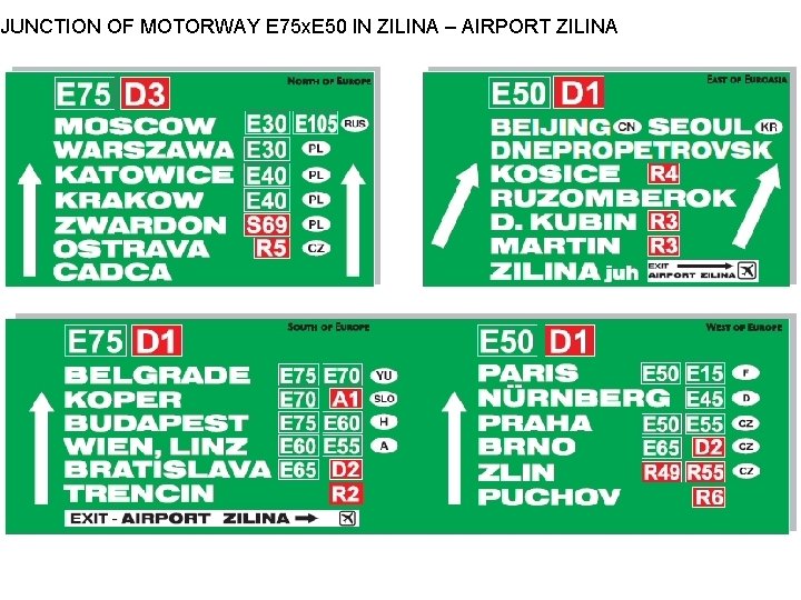 JUNCTION OF MOTORWAY E 75 x. E 50 IN ZILINA – AIRPORT ZILINA 