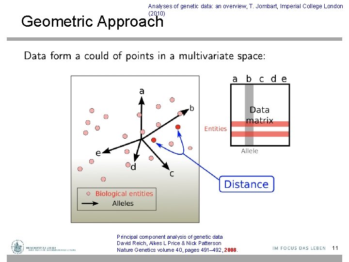 Analyses of genetic data: an overview, T. Jombart, Imperial College London (2010) Geometric Approach