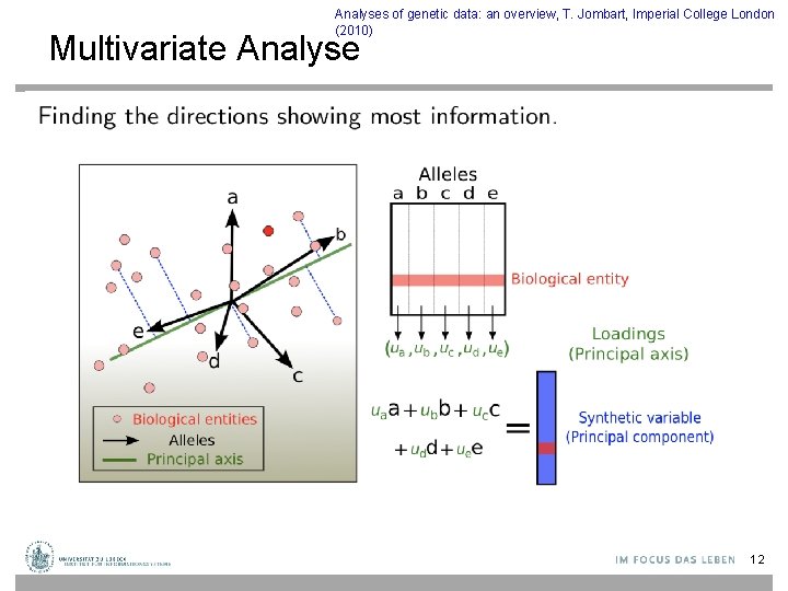 Analyses of genetic data: an overview, T. Jombart, Imperial College London (2010) Multivariate Analyse
