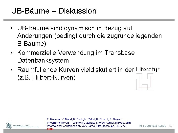 UB-Bäume – Diskussion • UB-Bäume sind dynamisch in Bezug auf Änderungen (bedingt durch die