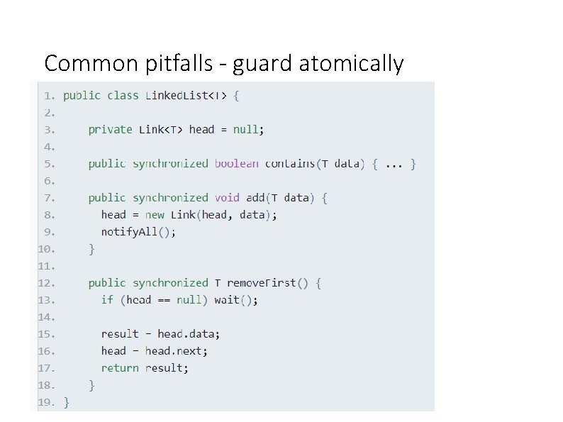 Common pitfalls - guard atomically 44 