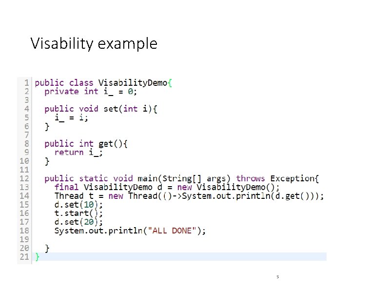 Visability example 5 