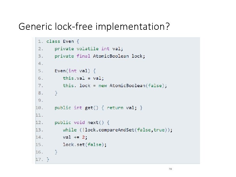 Generic lock-free implementation? 70 