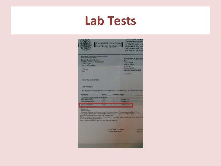 Lab Tests Lab Tests