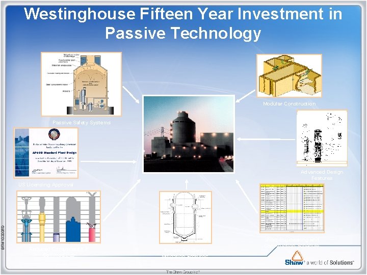 Westinghouse Fifteen Year Investment in Passive Technology Modular Construction Passive Safety Systems Advanced Design