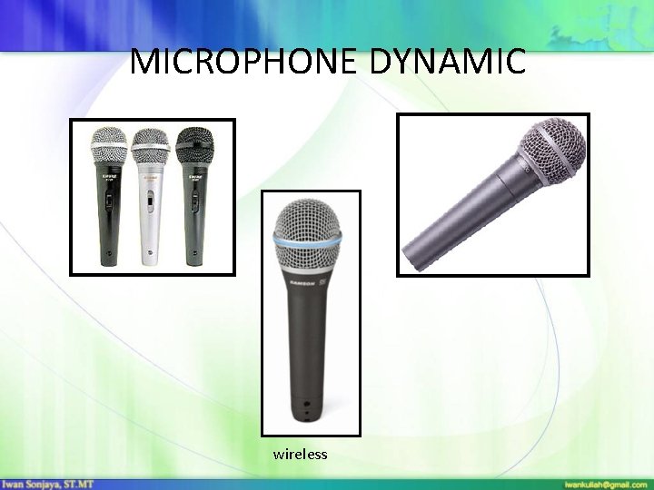 MICROPHONE DYNAMIC wireless 