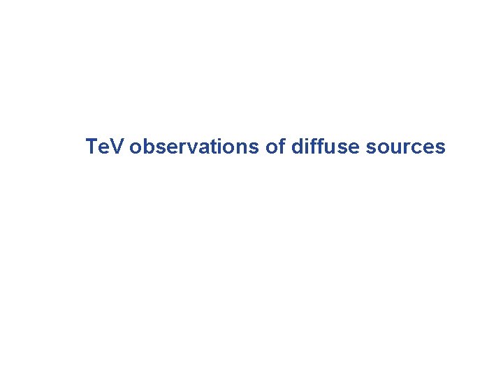 Te. V observations of diffuse sources 