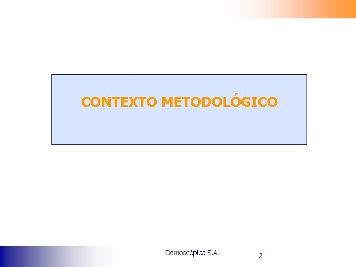CONTEXTO METODOLÓGICO Demoscópica S. A. 2 
