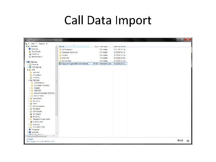 Call Data Import 