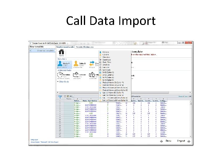 Call Data Import 