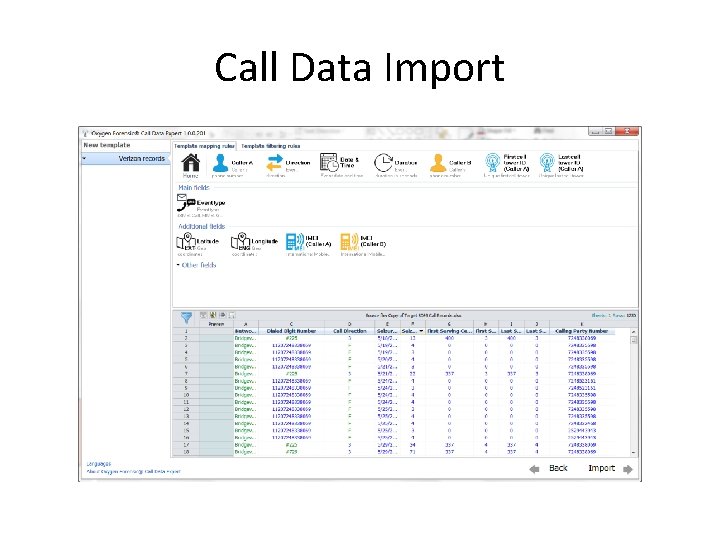 Call Data Import 