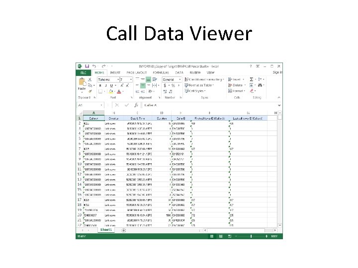 Call Data Viewer 