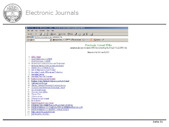 Electronic Journals Seite 31 