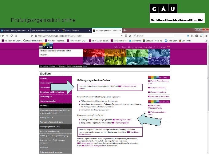 Prüfungsorganisation online 