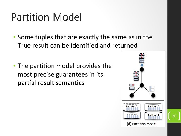 Partition Model • Some tuples that are exactly the same as in the True