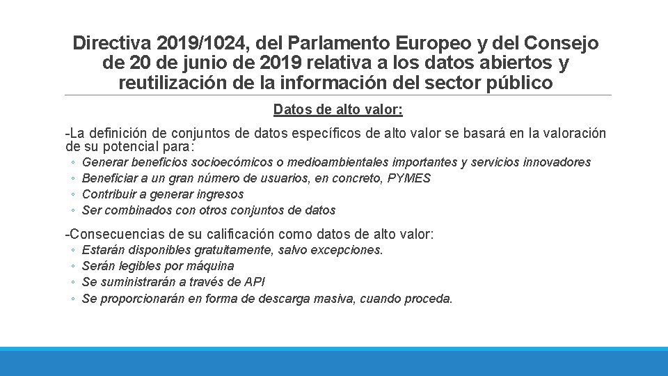 Directiva 2019/1024, del Parlamento Europeo y del Consejo de 20 de junio de 2019